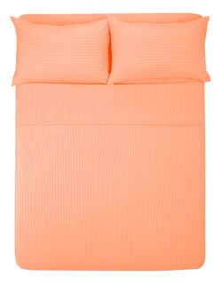 Foto 1 | Sábana Matrimonial 1800 Hilos Microfibra Grabada Ultra Suave color Salmon