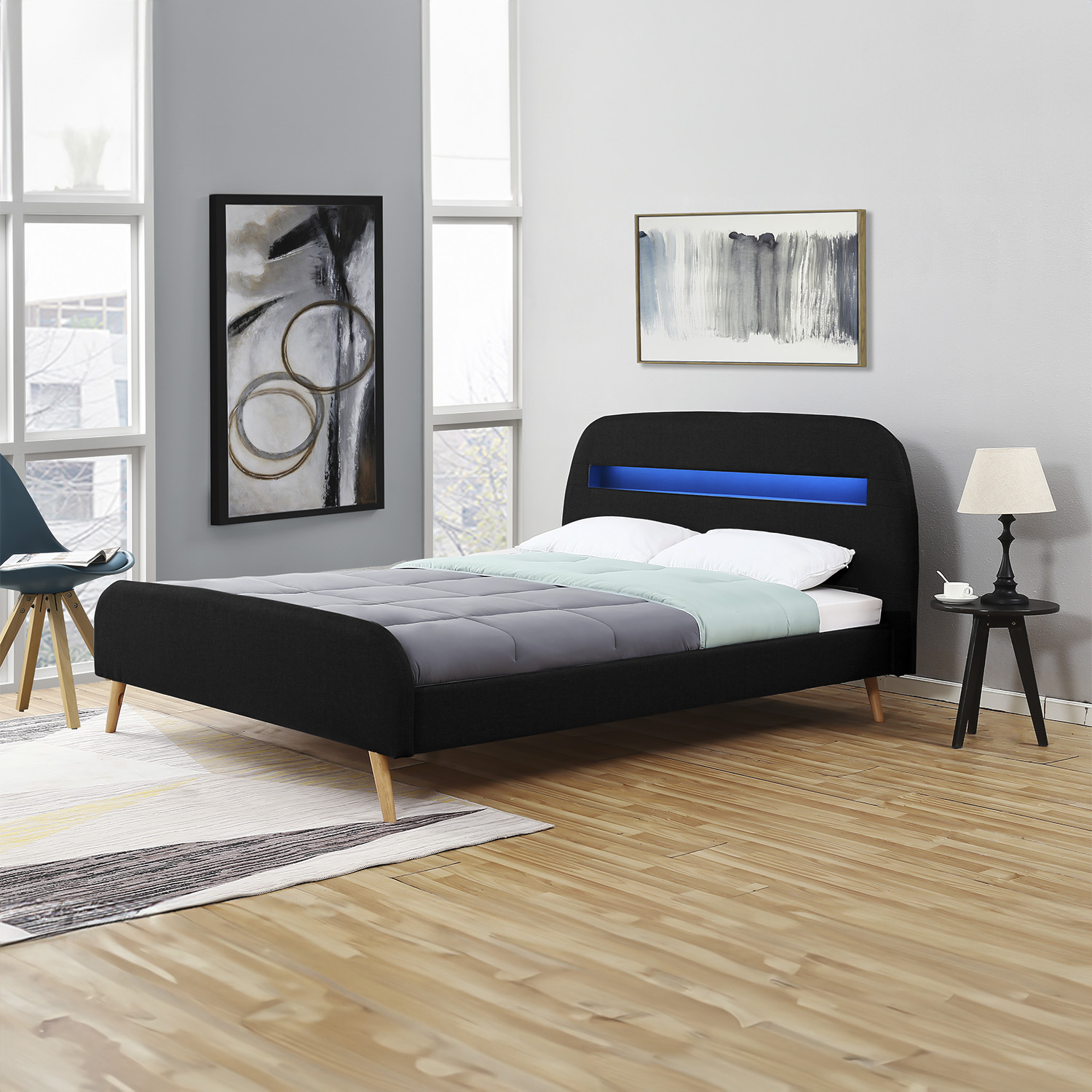 Foto 5 | Base para Cama King Size Bossa Diamond Negro con Luces Led