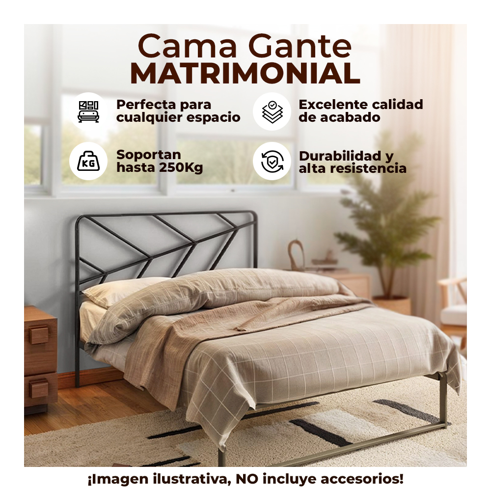 Foto 6 pulgar | Cama Jaco Gante Gris Oxford Matrimonial