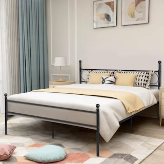 Foto 5 | Base de Cama de Metal Homemake Ilker Negro 210.5 X 153.5 cm