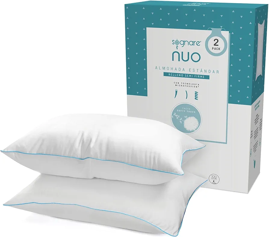 Foto 2 pulgar | Almohada Nuo Sognare 2pack Estandar Semi Firme con Tecnología Microfussion