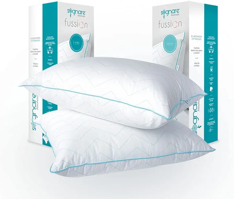 Paquete de Almohadas Sognare Blancas: 1 Suave y 1 Firme