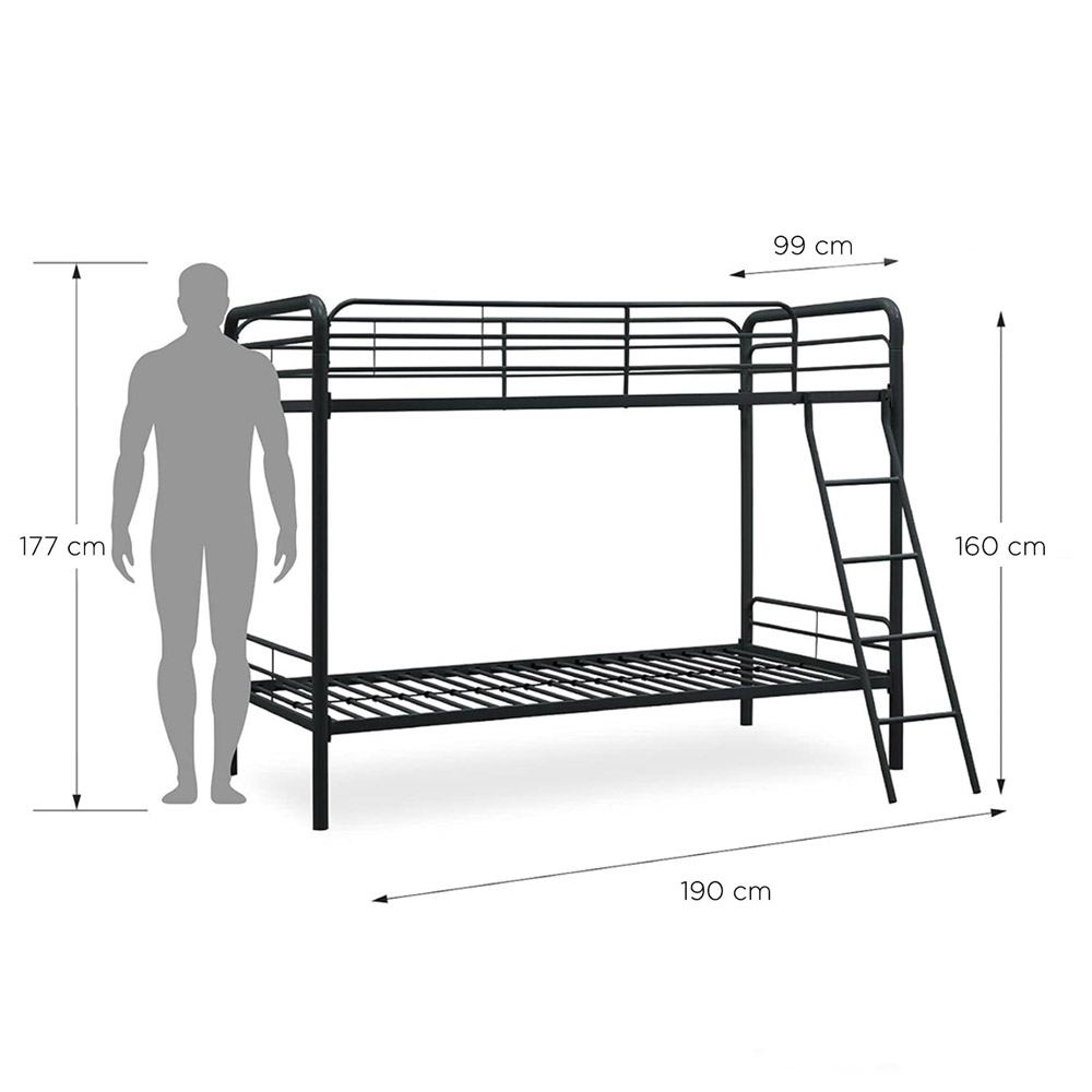 Foto 3 pulgar | Litera Individual Sobre Marco De Acero Resistente Con Escalera Plana Y Barandilla Para Niños, Adolescentes Y Adultos