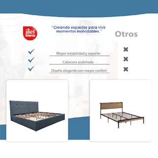 Foto 7 | Base con Cabecera Ilios Innova Cama-9550/k color Gris King Size