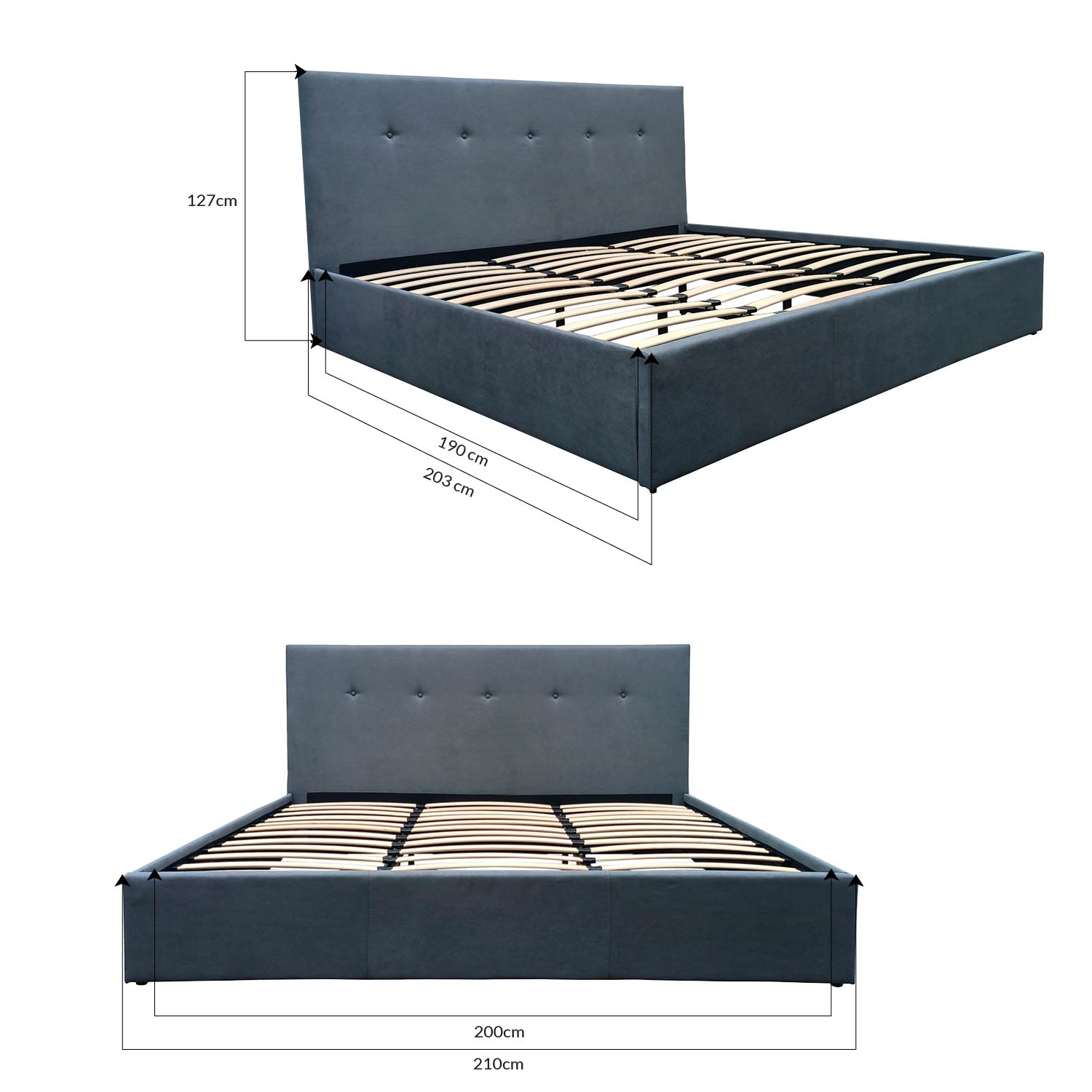 Foto 8 | Base con Cabecera Ilios Innova Cama-9550/k color Gris King Size