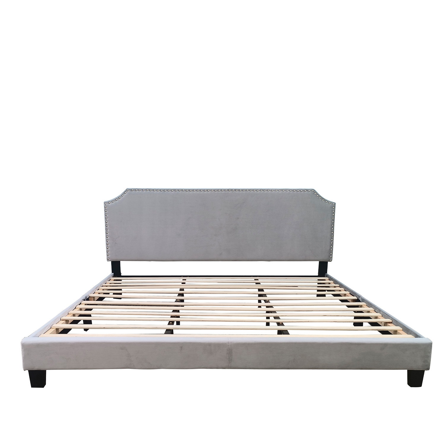 Base con Cabecera Ilios Innova Cama-9508/k color Gris King Size