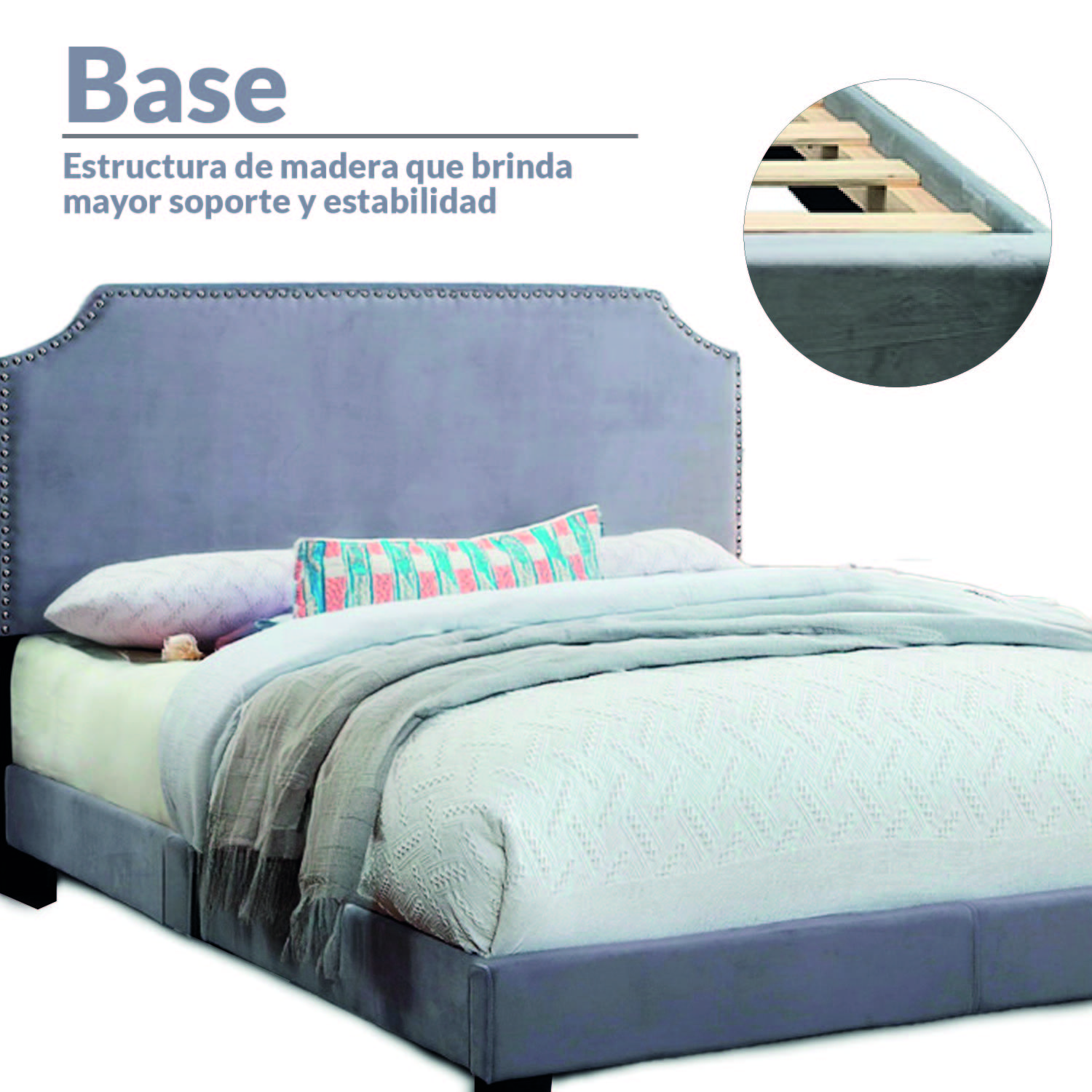 Foto 4 pulgar | Base con Cabecera Ilios Innova Cama-9508/k color Gris King Size