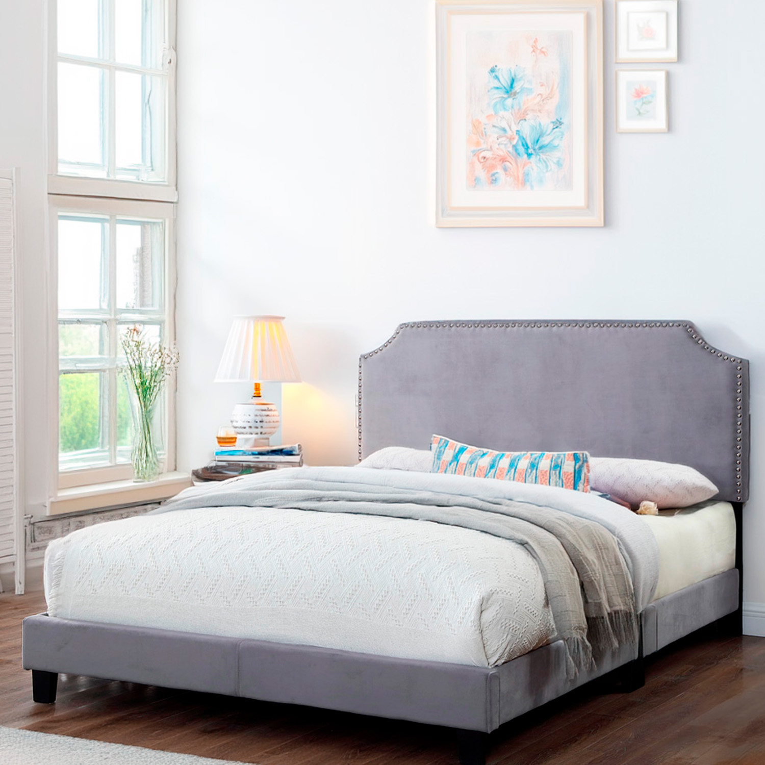 Foto 4 | Base con Cabecera Ilios Innova Cama-9508/k color Gris King Size