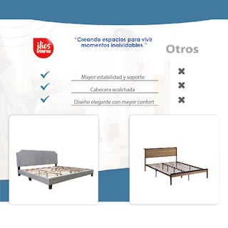 Foto 7 | Base Con Cabecera Ilios Innova Cama-9508/k Color Gris King Size