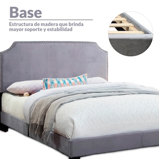 Foto 3 | Base con Cabecera Ilios Innova Cama-9508/m Gris Matrimonial