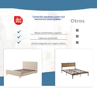 Foto 7 | Base para Cama Ilios Innova Cama-pk014/m Beige Matrimonial
