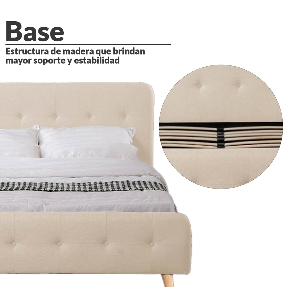 Foto 4 pulgar | Base para Cama Ilios Innova Cama-pk014/k color Beige King Size