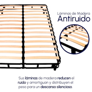 Foto 5 | Base De Cama Matrimonial Armable Hokins Láminas De Madera Flexibles Con Espacio De Almacenamiento