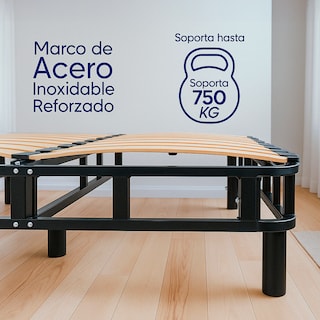Foto 2 | Base De Cama King Siza Armable Hokins Láminas De Madera Flexibles Con Espacio De Almacenamiento