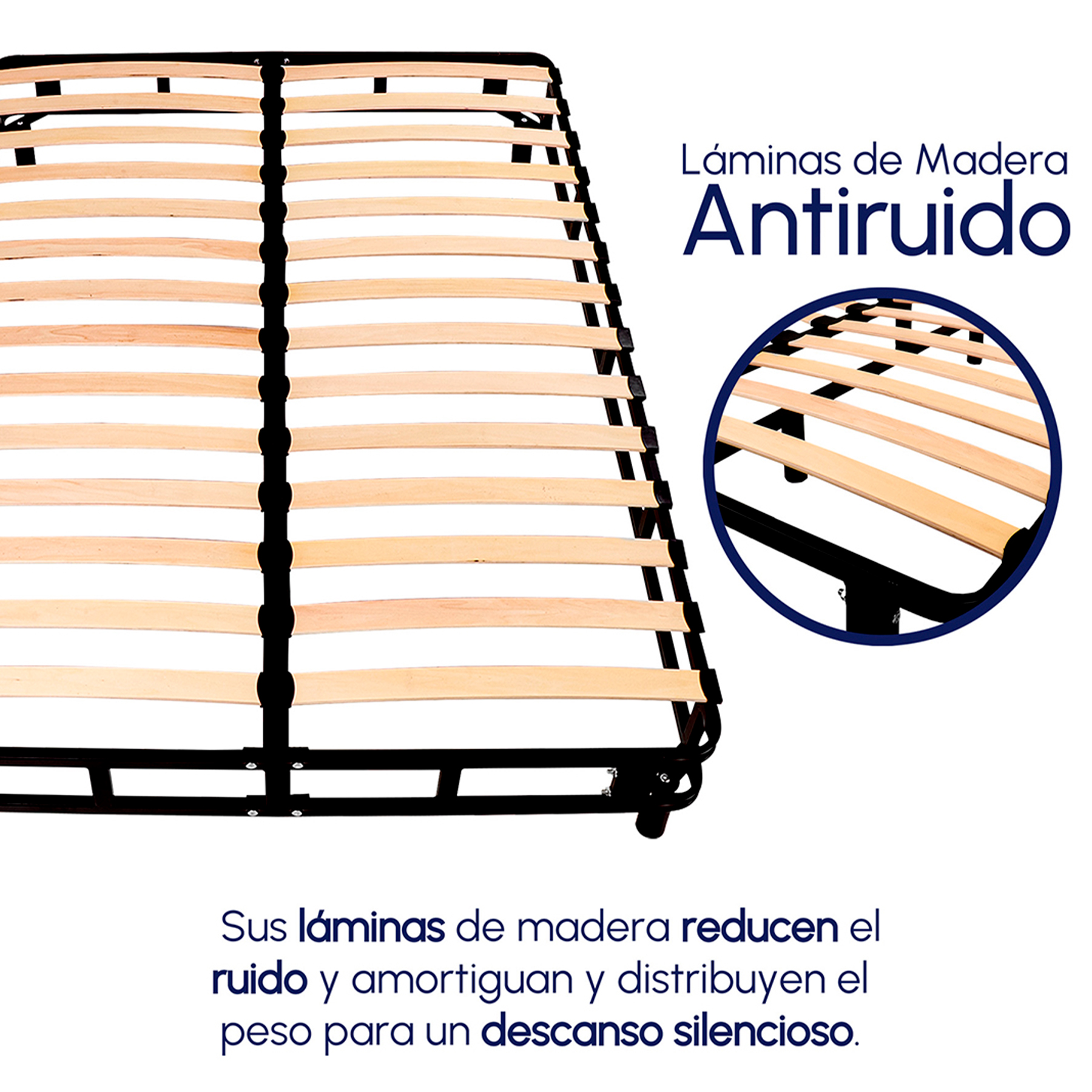 Foto 6 pulgar | Base De Cama King Siza Armable Hokins Láminas De Madera Flexibles Con Espacio De Almacenamiento
