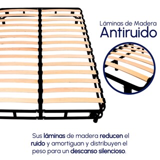 Foto 5 | Base De Cama King Siza Armable Hokins Láminas De Madera Flexibles Con Espacio De Almacenamiento