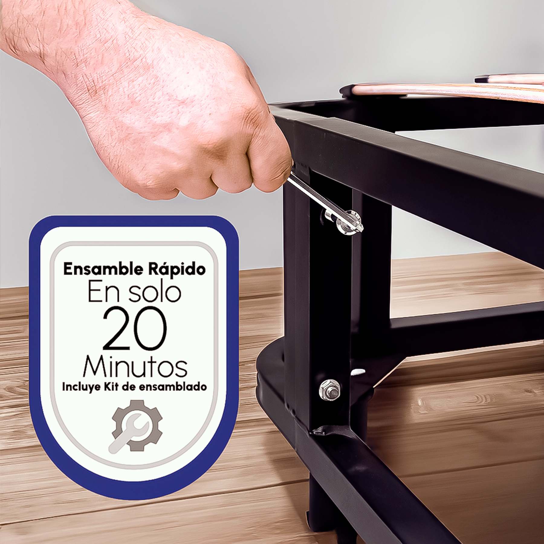Foto 7 pulgar | Base De Cama King Siza Armable Hokins Láminas De Madera Flexibles Con Espacio De Almacenamiento