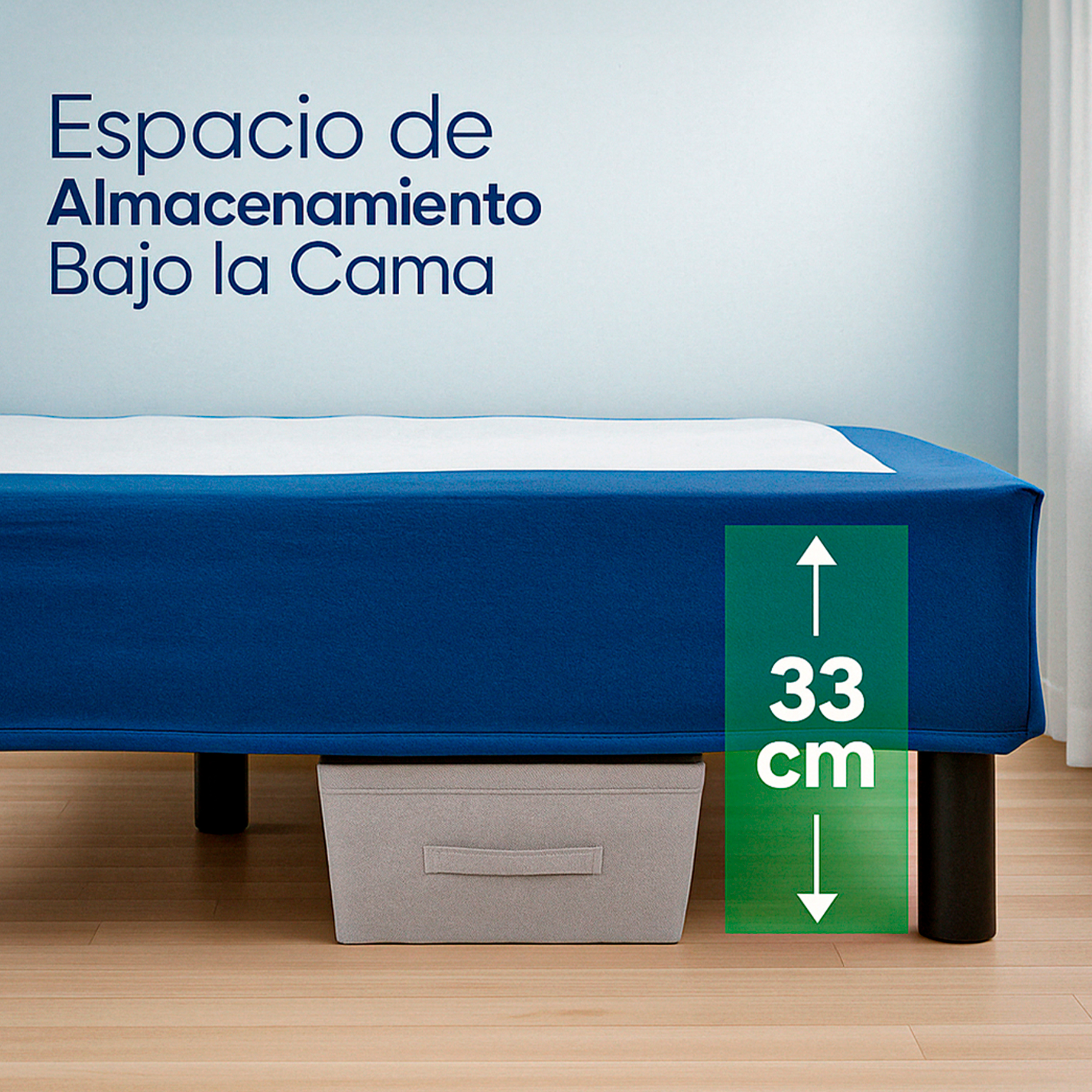 Foto 8 pulgar | Base De Cama King Siza Armable Hokins Láminas De Madera Flexibles Con Espacio De Almacenamiento
