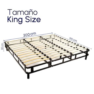 Foto 8 | Base De Cama King Siza Armable Hokins Láminas De Madera Flexibles Con Espacio De Almacenamiento