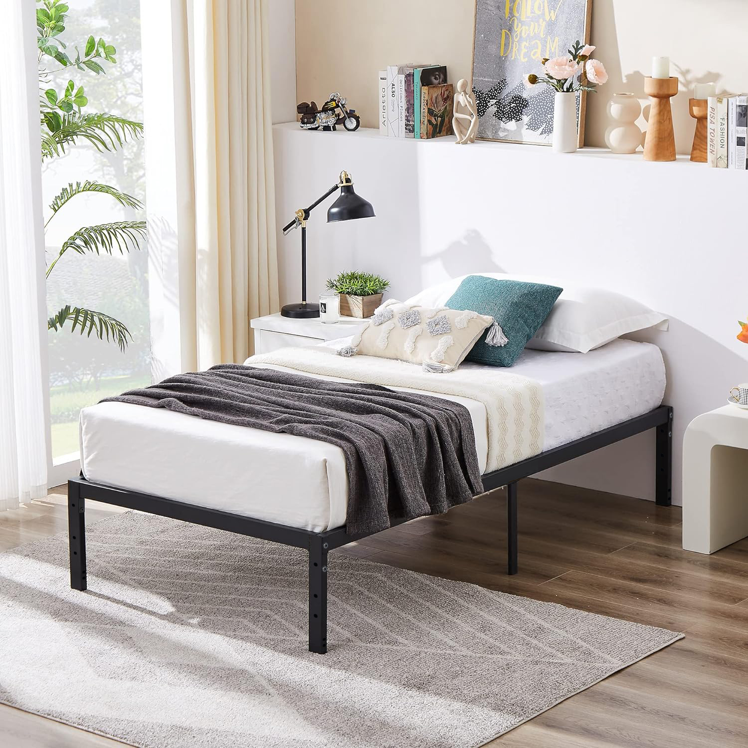 Foto 3 pulgar | Cama De Bases Kessie Yatahome Negro 194x98x36cm Individual