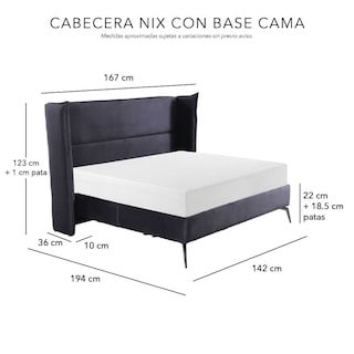Foto 7 | Cabecera Dicasa Nix con Base Cama Gris de Regalo Almohadas Frazada y Libro