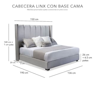 Foto 5 | Cabecera Dicasa Linx con Base Cama Gris de Regalo Almohadas Frazada y Libro