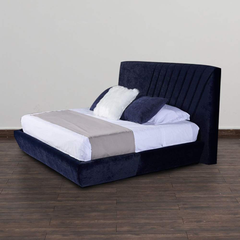 Foto 4 pulgar | Cabecera Dicasa Drax + Base Cama Azul +  Almohadas 2 Pack +  Frazada Matrimonial