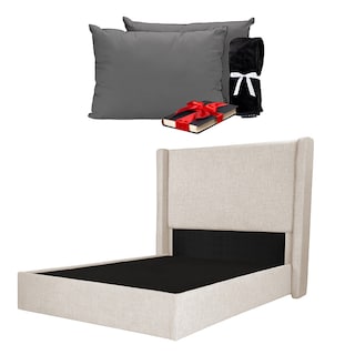 Foto 1 | Cabecera Dicasa Planx + Base Cama Beige + Almohadas 2 Pack + Frazada Matrimonial