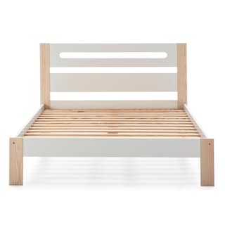 Foto 3 | Cama Matrimonial Blanca Alterego con Láminas de Pino Macizo Estructura de Madera Industrial
