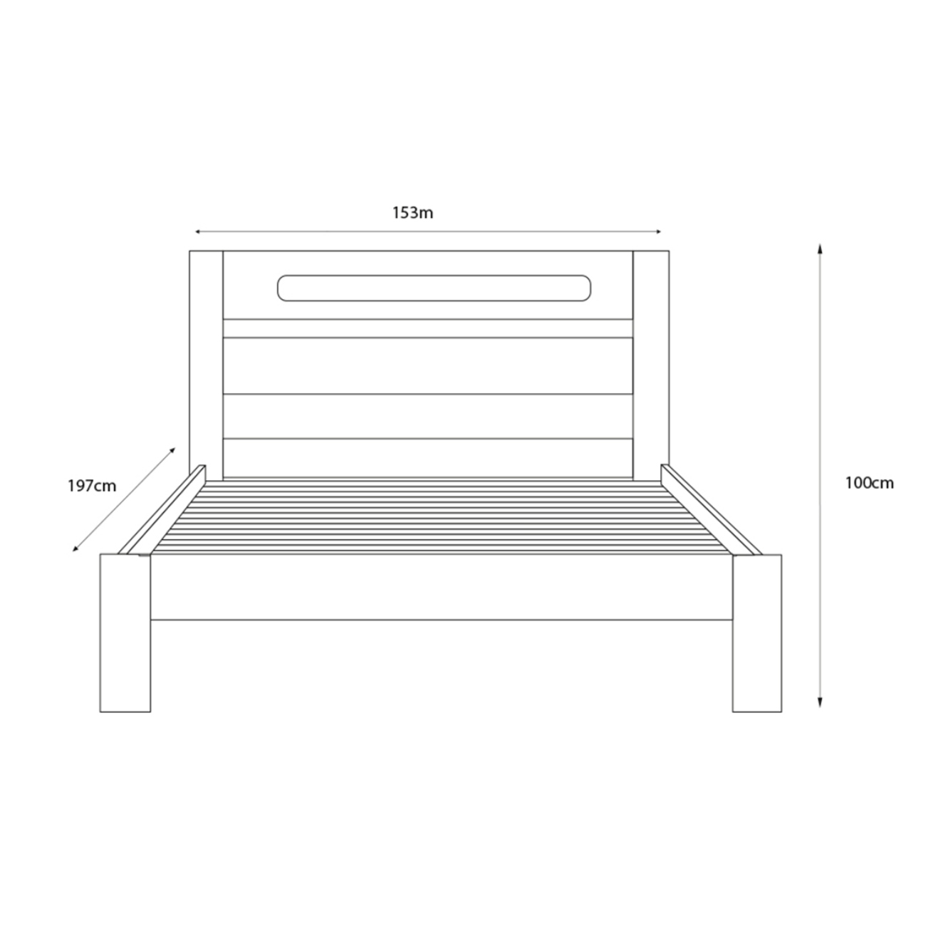 Foto 6 pulgar | Cama Matrimonial Blanca Alterego con Láminas de Pino Macizo Estructura de Madera Industrial