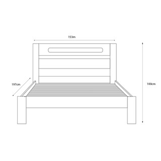 Foto 5 | Cama Matrimonial Blanca Alterego con Láminas de Pino Macizo Estructura de Madera Industrial