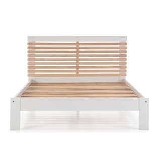 Foto 1 | Cama Matrimonial Blanca Alterego con Láminas de Pino Macizo Estructura de Madera Industrial