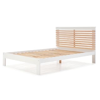 Foto 3 | Cama Matrimonial Blanca Alterego con Láminas de Pino Macizo Estructura de Madera Industrial