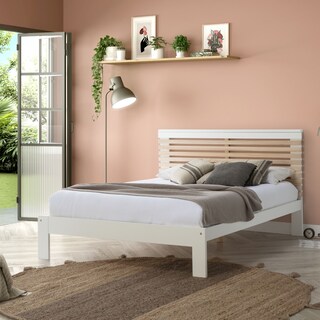 Foto 7 | Cama Matrimonial Blanca Alterego con Láminas de Pino Macizo Estructura de Madera Industrial
