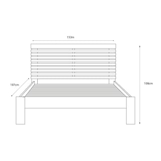 Foto 8 | Cama Matrimonial Blanca Alterego con Láminas de Pino Macizo Estructura de Madera Industrial