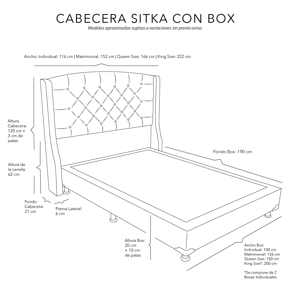 Foto 3 | Cabecera Dicasa Sitka Azul + Box Dicasa Niza Azul + Colchon Restonic Trini Queen Size