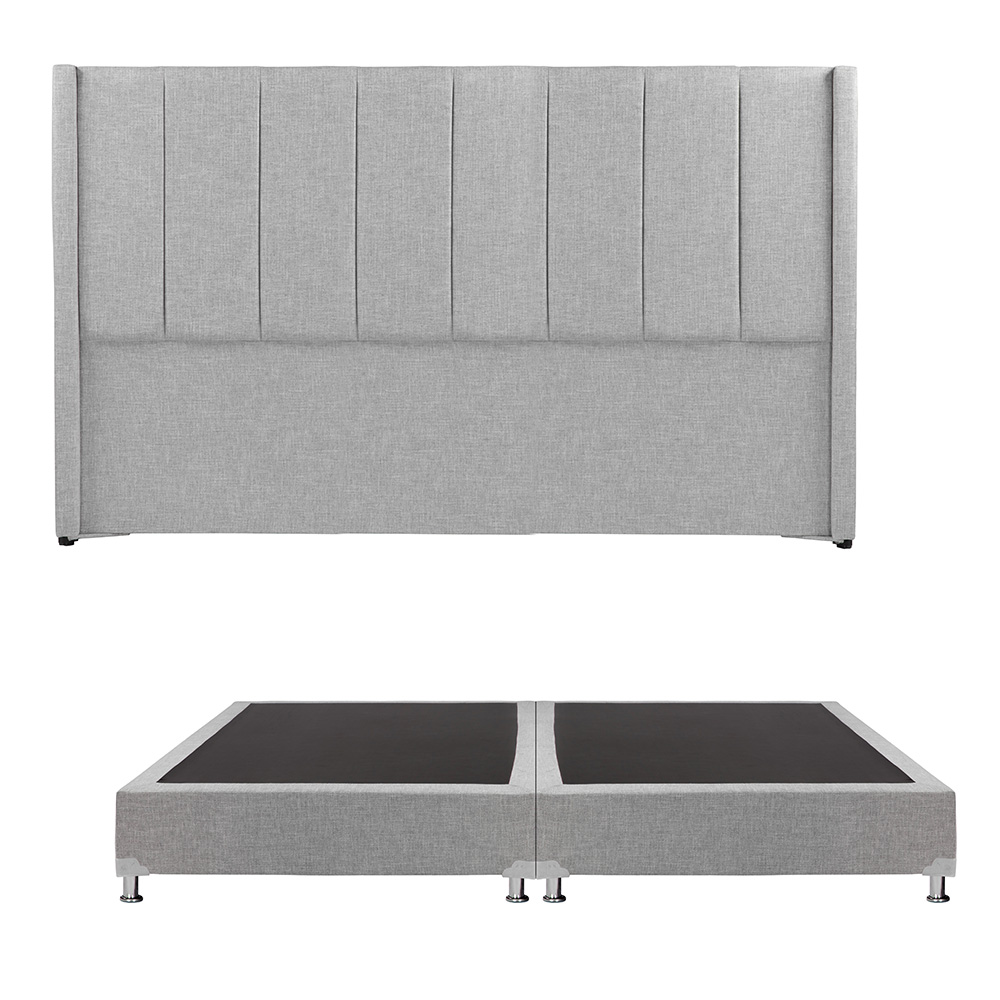 Cabecera Dicasa Nizza + Box Dicasa Fashion Gris King Size