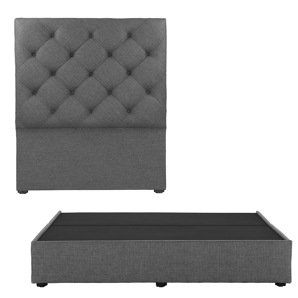 Foto 1 | Cabecera Dicasa Ikki Gris Oscuro + Base Cama Gris King Size