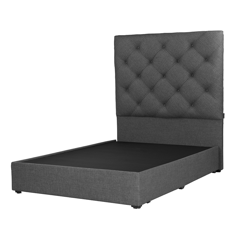 Cabecera Dicasa Ikki Gris Oscuro + Base Cama Gris Queen Size