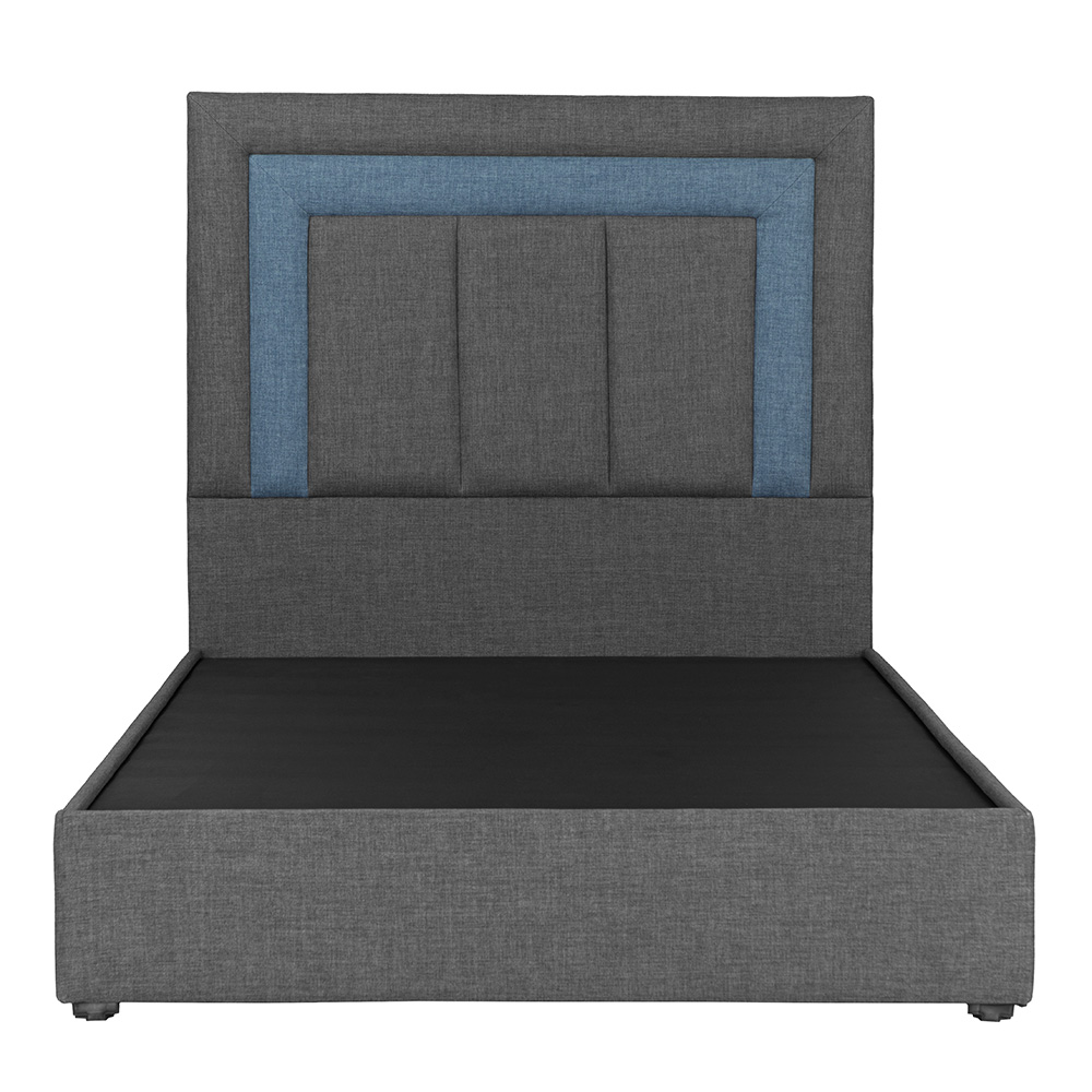 Foto 3 pulgar | Cabecera Dicasa Bora Gris Oscuro Con Azul + Base Cama Gris King Size