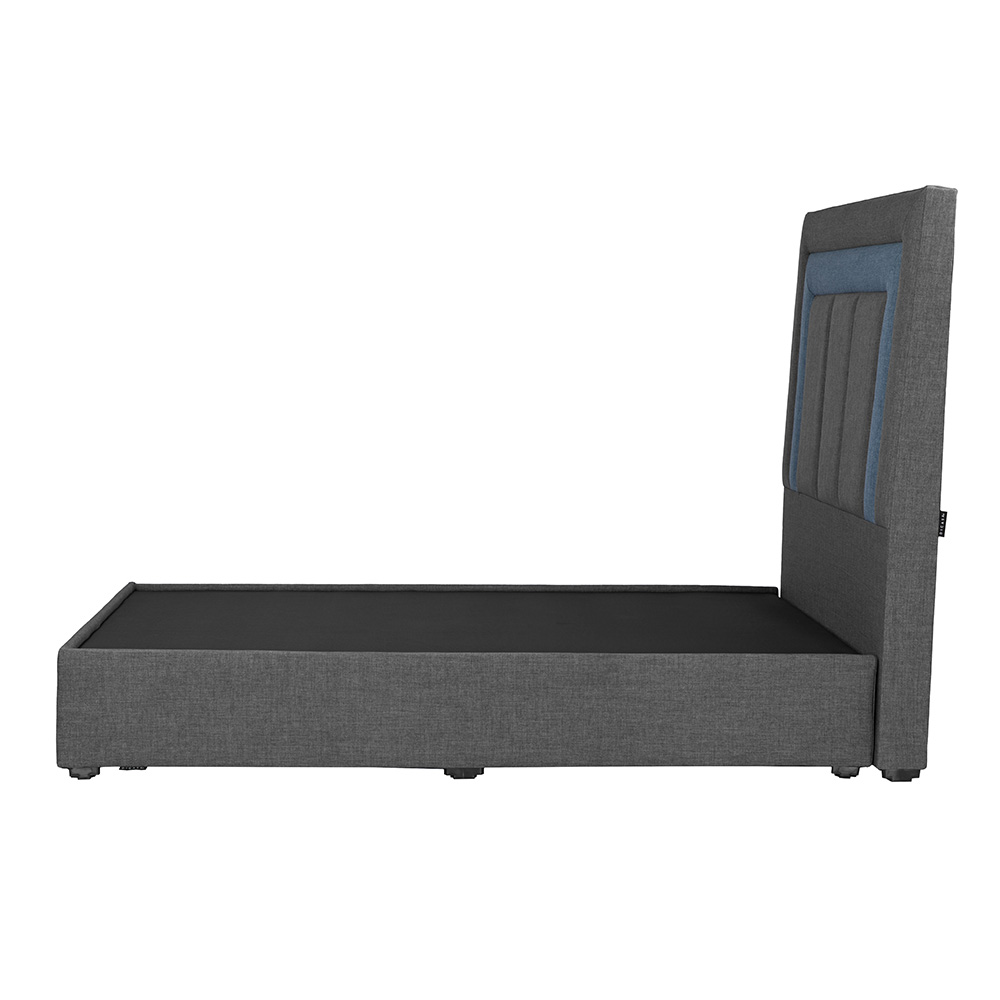 Foto 4 pulgar | Cabecera Dicasa Bora Gris Oscuro Con Azul + Base Cama Gris King Size