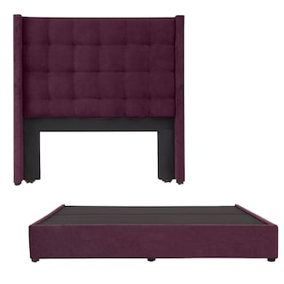 Foto 1 | Cabecera Dicasa Titan Morado + Base Cama Morado King Size
