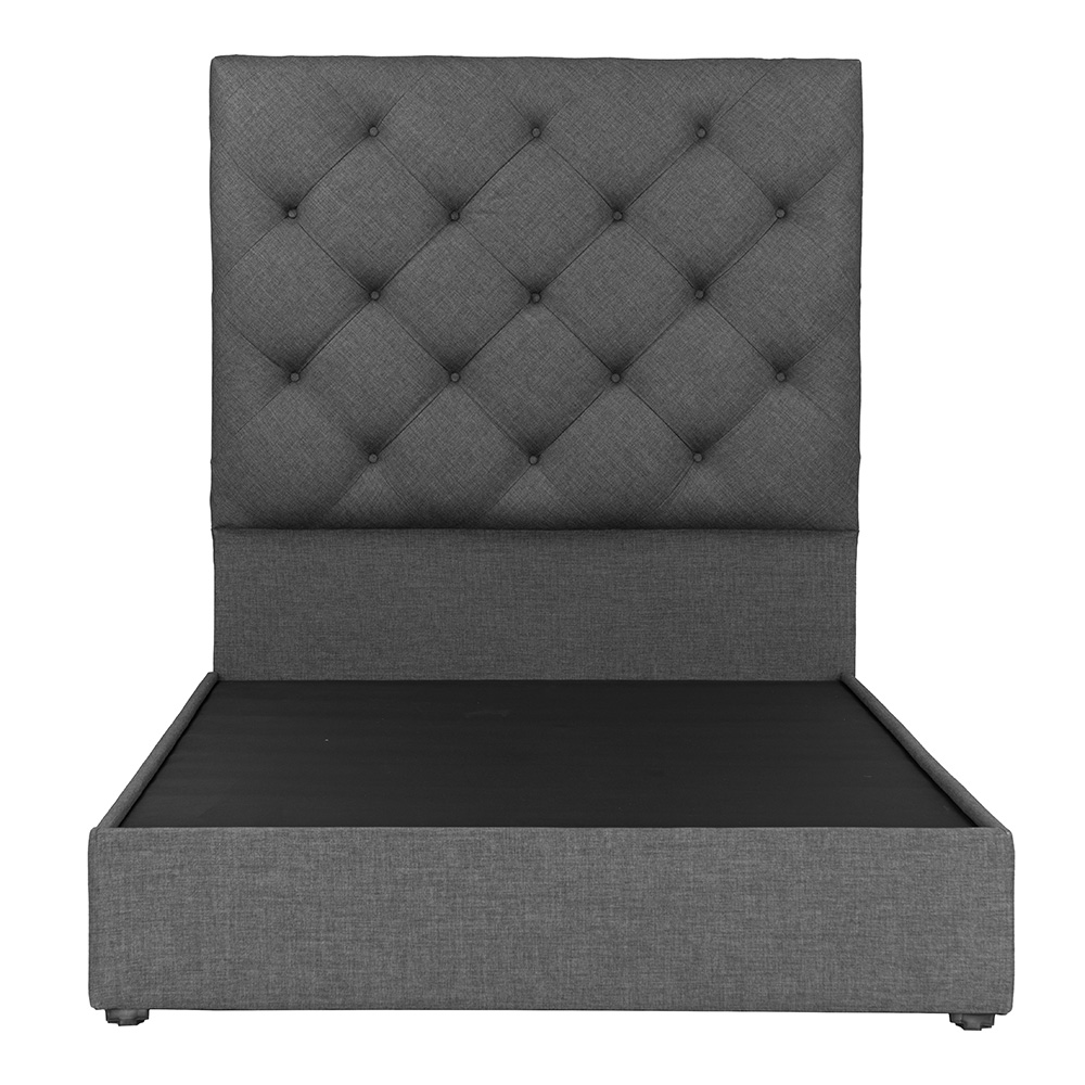 Foto 3 pulgar | Cabecera Dicasa Ikki Gris Oscuro + Base Cama Gris Individual