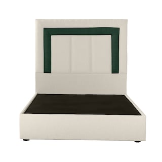 Foto 1 | Cabecera Dicasa Bora Beige Con Verde + Base Cama Matrimonial Beige