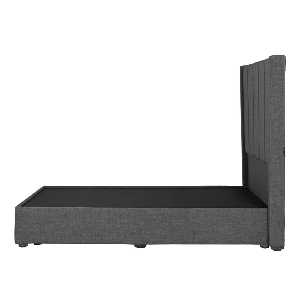 Foto 4 pulgar | Cabecera Dicasa Nizza Gris Oscuro + Base Cama Gris King Size