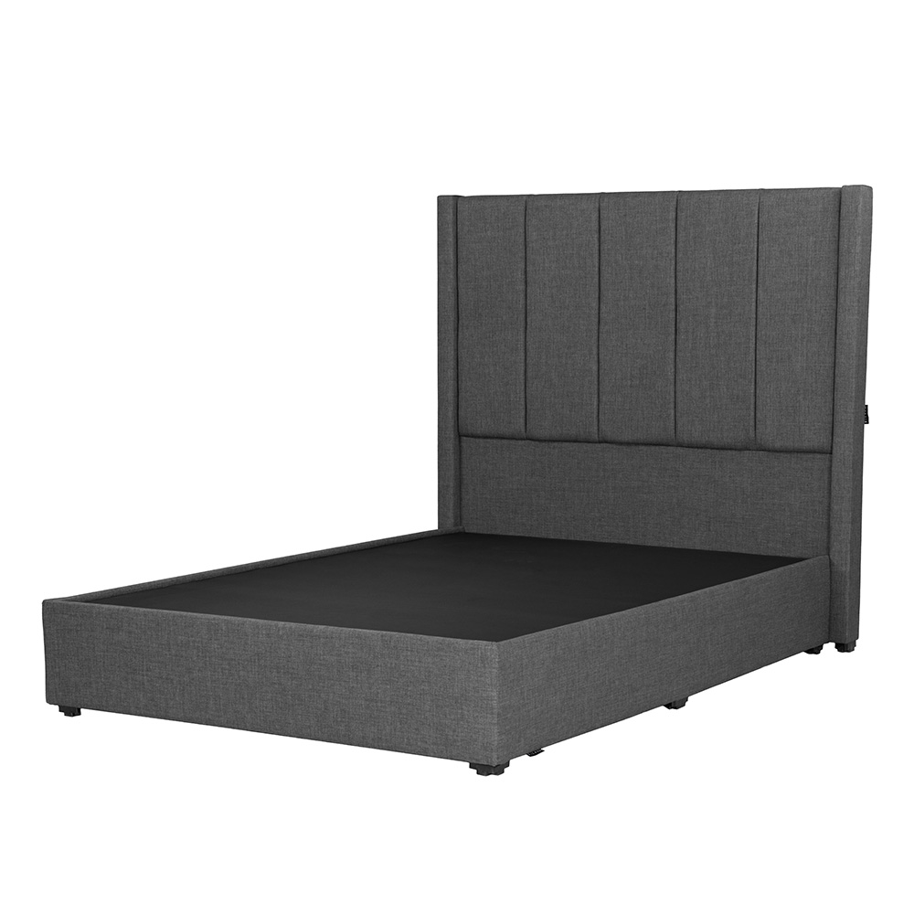 Foto 2 pulgar | Cabecera Dicasa Nizza Gris Oscuro + Base Cama Gris Queen Size