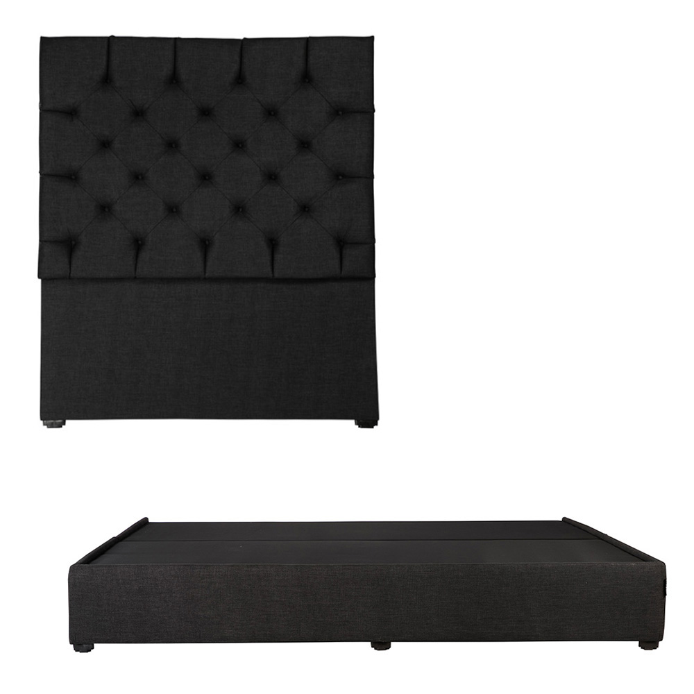 Foto 2 pulgar | Cabecera Dicasa Capri Negro + Base Cama King Size Negra