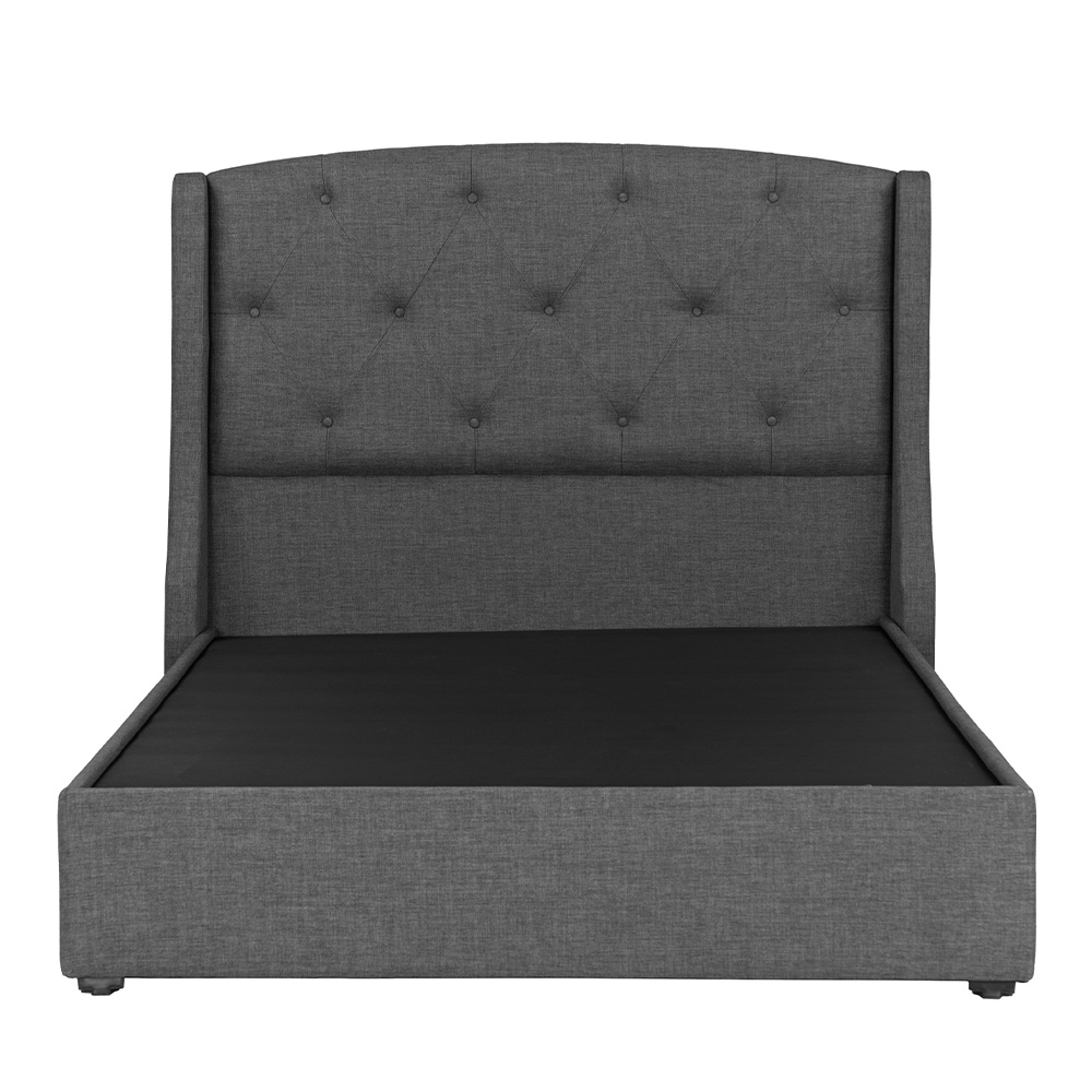 Foto 3 pulgar | Cabecera Dicasa Zefyr Gris Oscuro + Base Cama Gris King Size