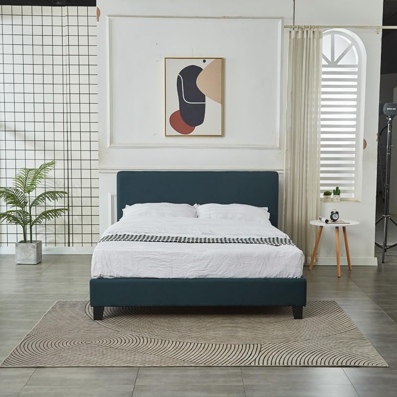 Foto 4 pulgar | Ilios Innova | Base Con Cabecera King Size Lino Color Verde