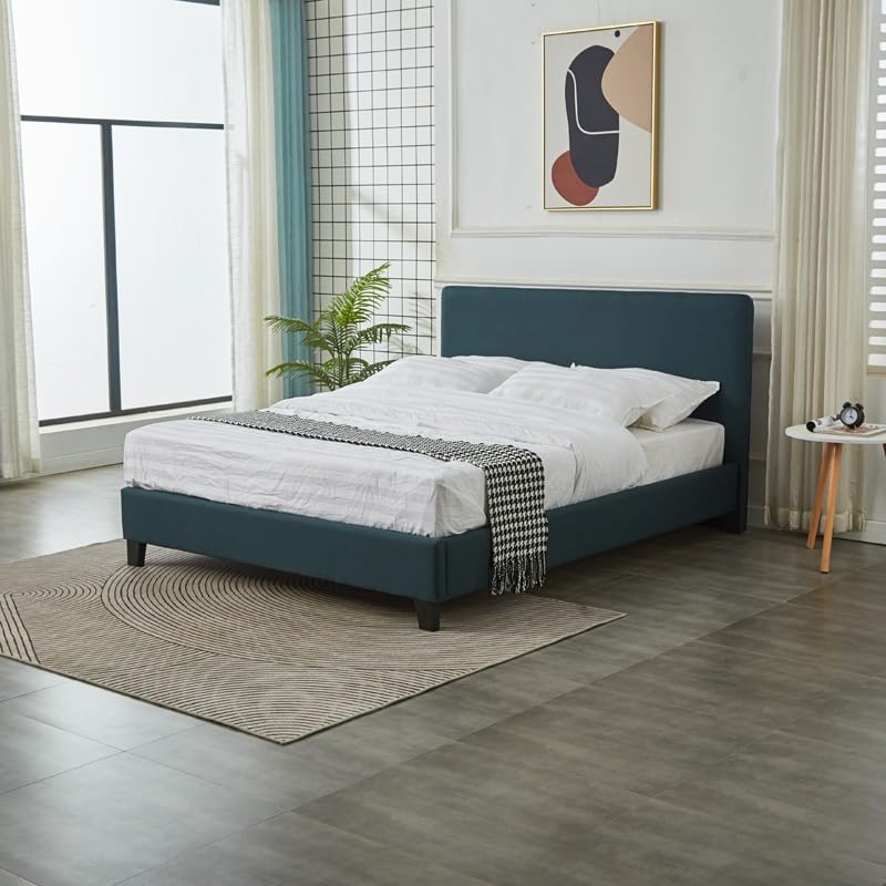 Foto 6 pulgar | Ilios Innova | Base Con Cabecera King Size Lino Color Verde